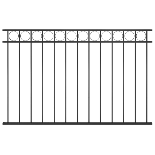 vidaXL Staketpanel stål 1,7x1 m svart