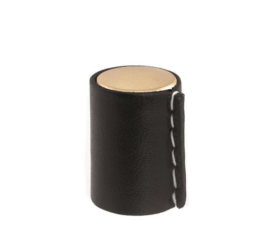 Linfalk Knopp mattborstad mässing / Svart läder 0132-17-0225L