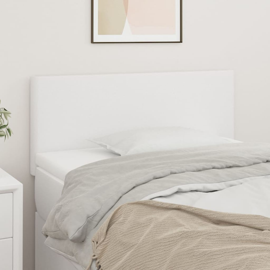 vidaXL Huvudgavel vit 100 x 5 x 78/88 cm konstläder