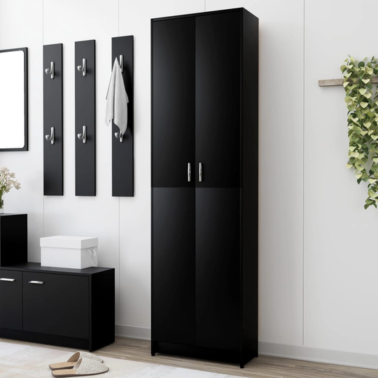 vidaXL Hallgarderob svart 55x25x189 cm spånskiva