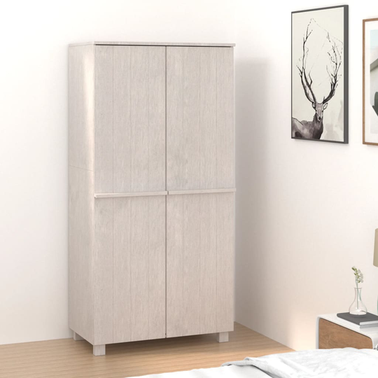 vidaXL Garderob vit 89x50x180 cm massiv furu