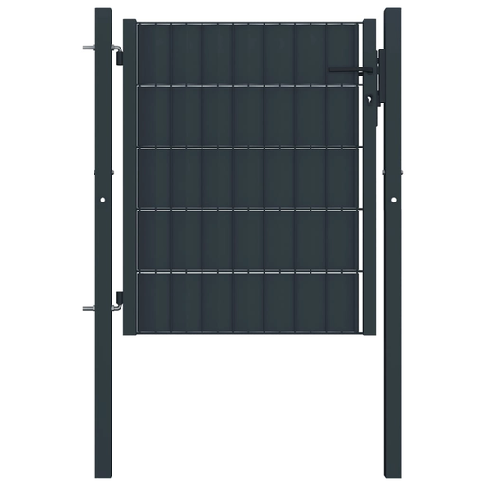 vidaXL Stängselgrind PVC och stål 100x81 cm antracit