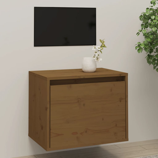vidaXL Väggskåp 45x30x35 cm massiv furu honungbrun