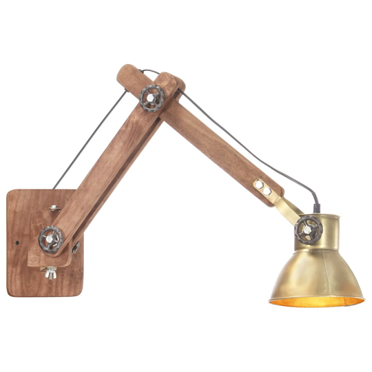 vidaXL Vägglampa industriell stil mässing rund E27