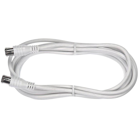 Axing Parabol Anslutningskabel [1x F-snabbkontakt hane - 1x F-snabbkontakt hane] 1.50 m 85 dB Vit