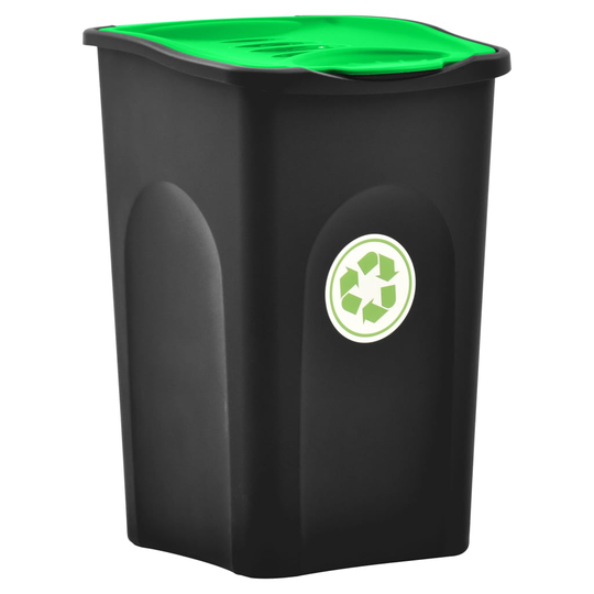 vidaXL Soptunna med lock 50L svart och grön