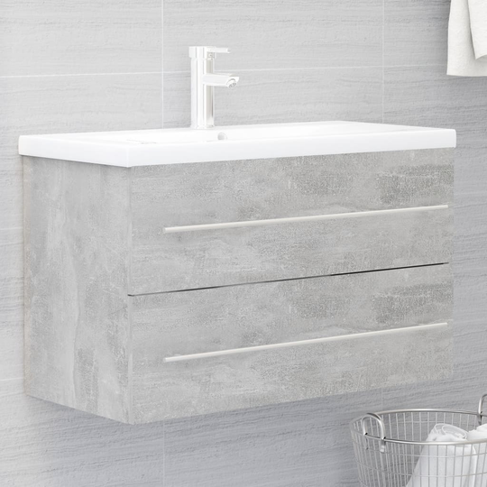 vidaXL Tvättställsskåp betonggrå 80x38,5x48 cm spånskiva