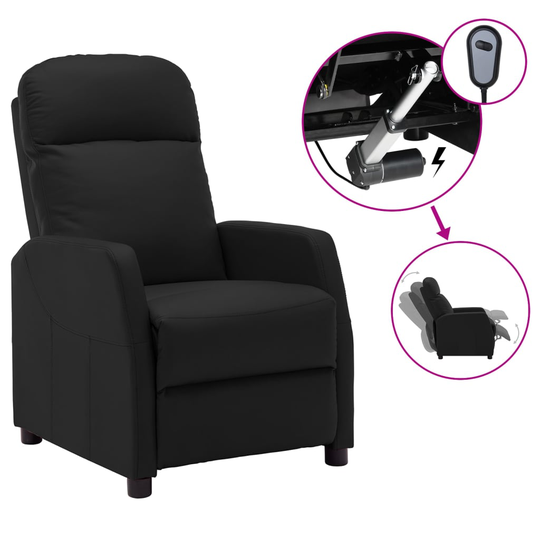 vidaXL Elektrisk reclinerfåtölj svart konstläder