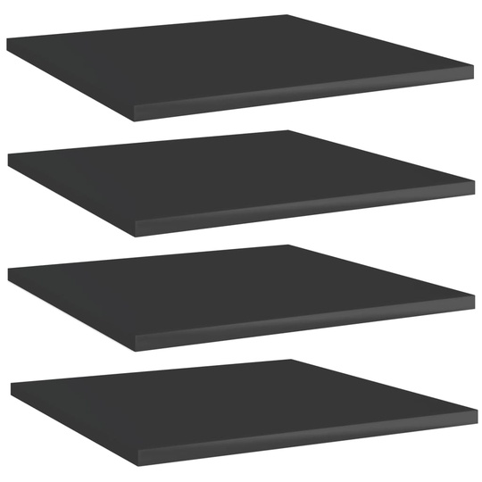 vidaXL Hyllplan 4 st svart högglans 40x40x1,5 cm spånskiva