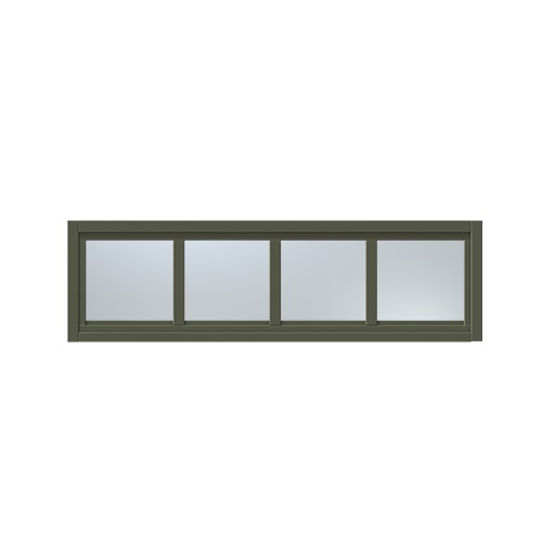 Överljus med spröjs Näs 15x4, Olivgrön, Frostat glas