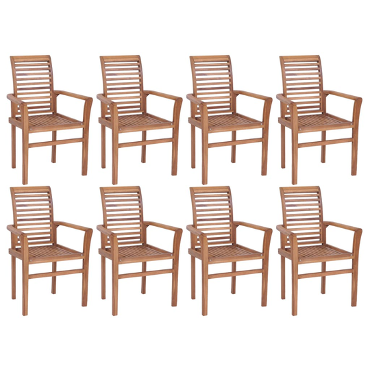 vidaXL Stapelbara matstolar 8 st massiv teak