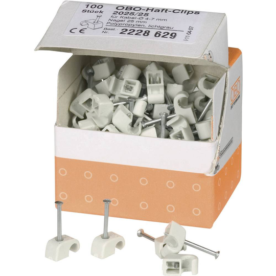 OBO Bettermann 2228629 OBO Bettermann Plastkrokar Grå 100 st