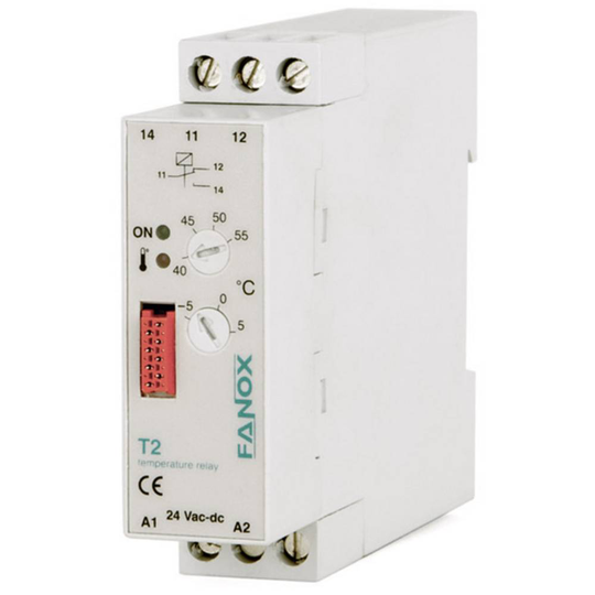 Övervakningsreläer 24 V/DC, 24 V/AC 1 switch 1 st Fanox T2-24 VAC/DC Temperatur