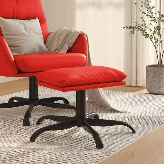 vidaXL Fotpall röd 60x60x39 cm konstläder