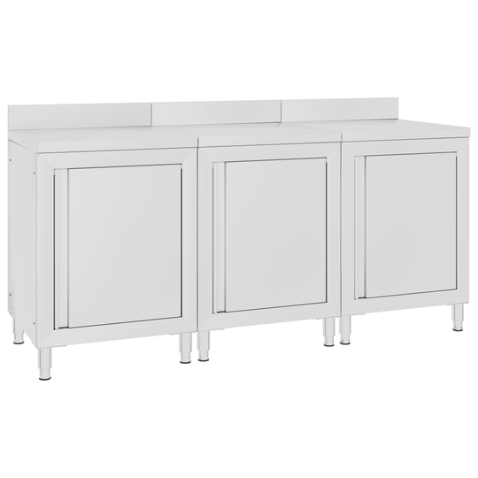 vidaXL Arbetsbänk för storkök 180x60x96 cm rostfritt stål