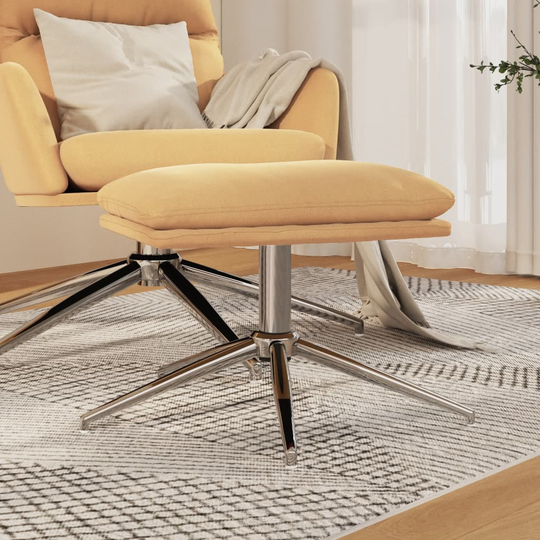 vidaXL Fotpall gräddvit 60x60x39 cm mikrofibertyg