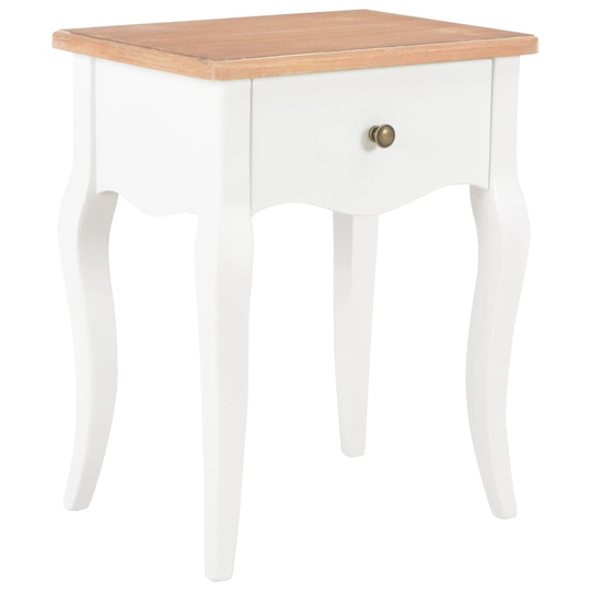 vidaXL Sängbord vit och brun 40x30x50 cm massiv furu