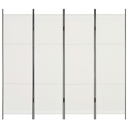 vidaXL Rumsavdelare 4 paneler vit 200x180 cm