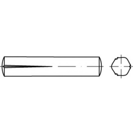 TOOLCRAFT TO-5438571 Räfflat stift 2 mm Stål 250 st