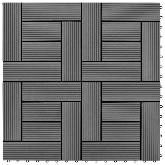 vidaXL Trall 22 st 30x30 cm 2 kvm WPC grå