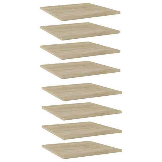 vidaXL Hyllplan 8 st sonoma-ek 40x40x1,5 cm spånskiva