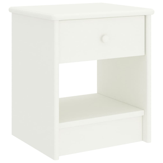 vidaXL Sängbord vit 35x30x40 cm massiv furu