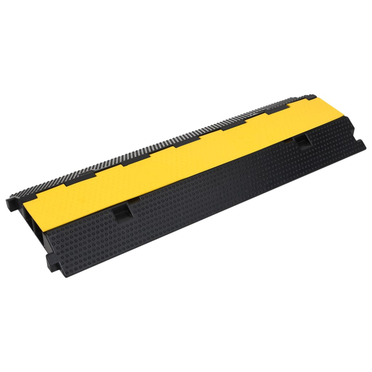 vidaXL Kabelbrygga med 2 kanaler 100 cm gummi