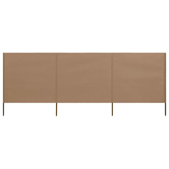 vidaXL Vindskydd 3 paneler tyg 400x80 cm taupe