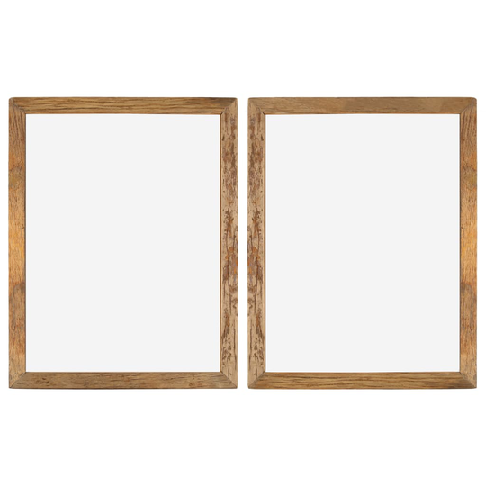 vidaXL Fotoramar 2 st 90x70 cm massivt återvunnet trä och glas