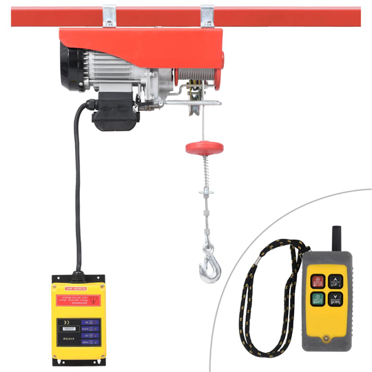 vidaXL Elektrisk vinsch med trådlös fjärrkontroll 1000 W 300/600 kg