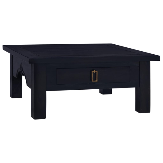 vidaXL Soffbord ljus svart 68x68x30 cm massiv mahogny