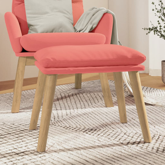 vidaXL Fotpall rosa 45x29,5x39 cm sammet