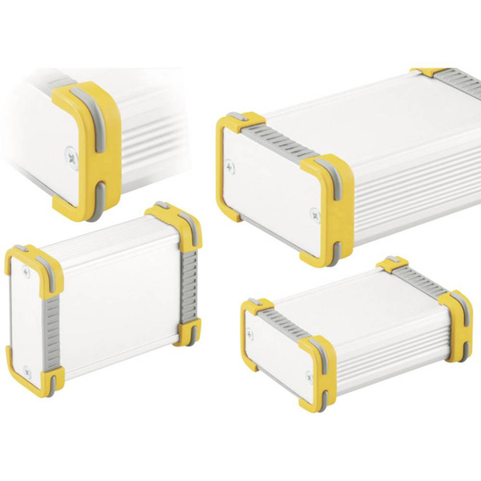 Fischer Elektronik 10035341 FR 55 25 100 ME Profil Kabinett 114 x 63.6 x 33 Aluminium Natur, Gul 1 st