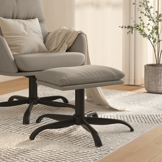 vidaXL Fotpall ljusgrå 60x60x39 cm sammet