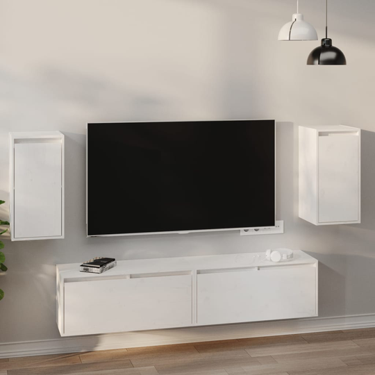 vidaXL Väggskåp 2 st vita 30x30x60 cm massiv furu