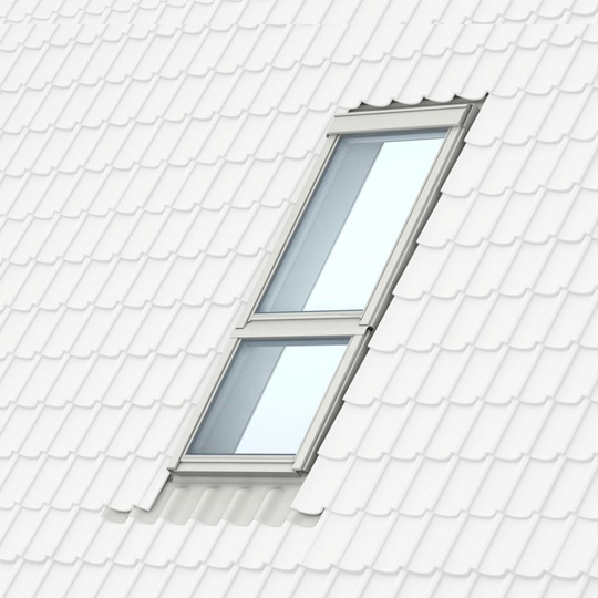 Topphängt och fast Velux kombinerat takfönster 9 x 14, 9 x 9 dm