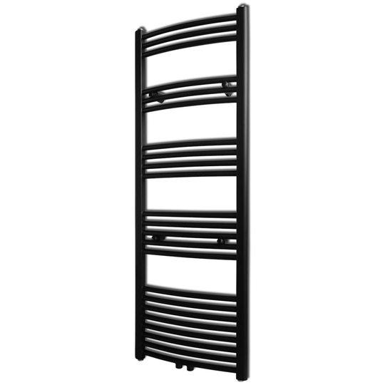 vidaXL Handdukstork centralvärme svart 500 x 1424 mm