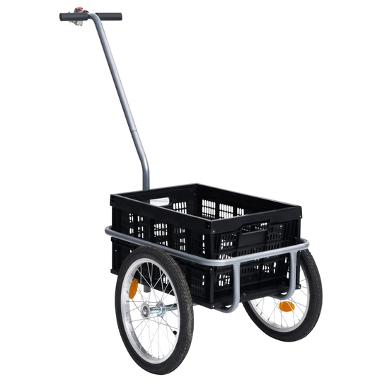vidaXL Cykelvagn med 50 L hopfällbar transportlåda svart 150 kg