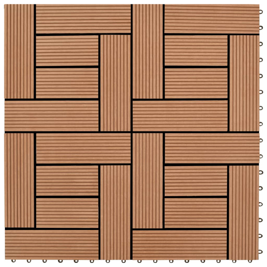 vidaXL Trall 22 st 30x30 cm 2 kvm WPC brun