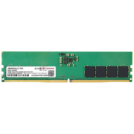 Transcend JM4800ALE-16G Internminne Desktop Modul JetRam 16 GB 1 x 16 GB DDR5-RAM 4800 MHz CL40