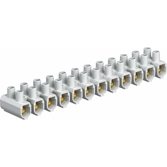 OBO Bettermann 2056590 Seriekopplingsplint Flexibel: 35-35 mm² Styvhet: - Antal poler: 12 10 st Vit