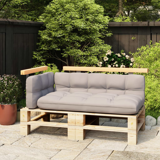 vidaXL Ryggstöd för pallsoffa 2 st 110/70 cm massiv furu