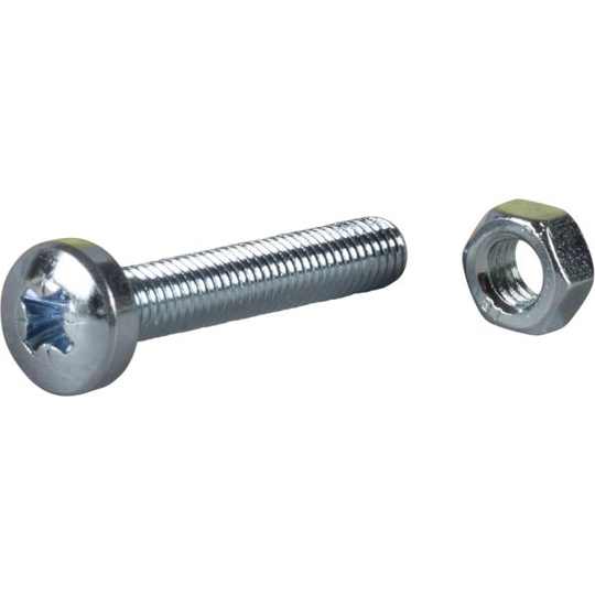 ESSVE 530002 Maskinskruv med mutter, rundat huvud, FZB M3 x 20 mm, 15-pack