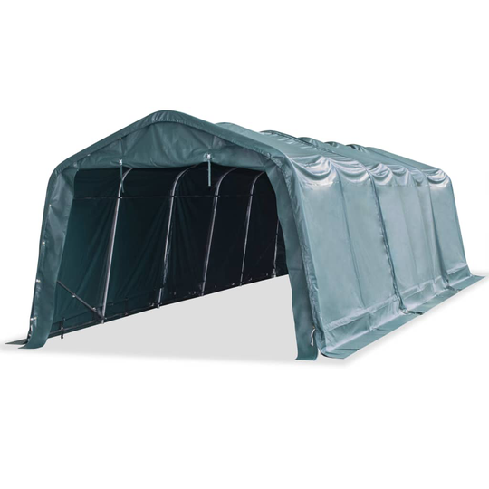 vidaXL Vindskydd för boskap PVC 550 g/m² 3,3x9,6 m mörkgrön