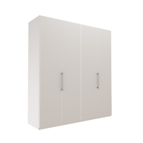 Garderob Atlanta - Vit 200 cm, 216 cm, Utan kornisch / ram