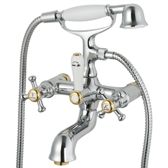 Mora Badkarsblandare Classic 150cc Krom/Guld med slang handdusch