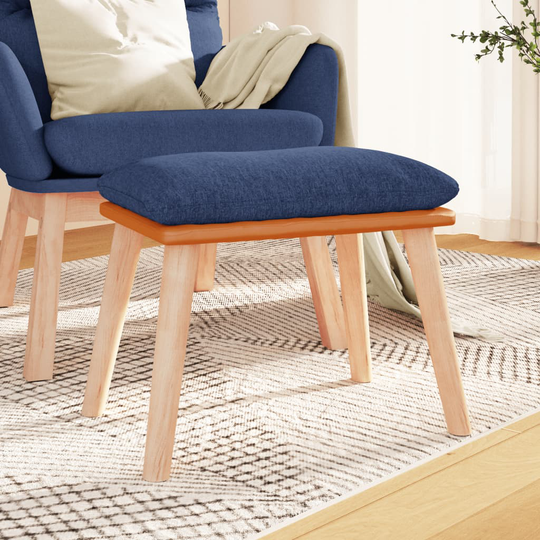 vidaXL Fotpall blå 45x29,5x39 cm tyg och konstläder