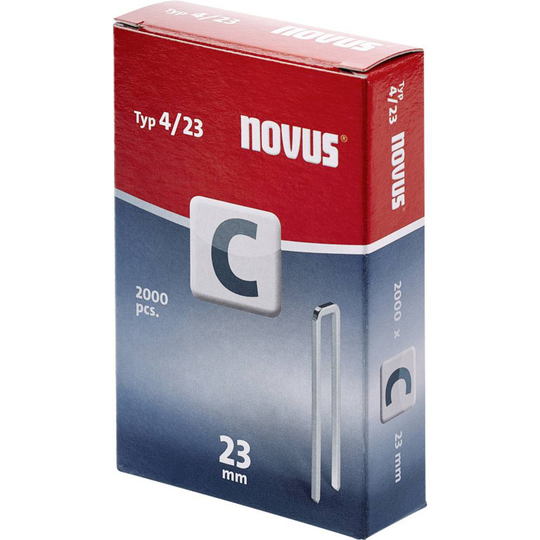 Smala klammer typ 4 2000 st Novus 105109800 N/A Mått (L x B) 23 mm x 6 mm
