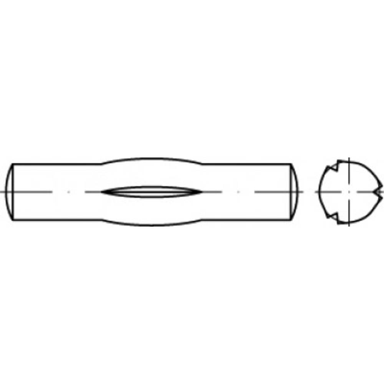 TOOLCRAFT TO-5438178 Räffelpinne, slitsad från mitten 10 mm Stål 25 st