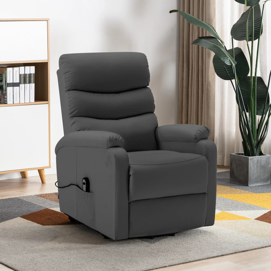 vidaXL Reclinerfåtölj med uppresningsfunktion antracit konstläder